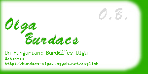 olga burdacs business card